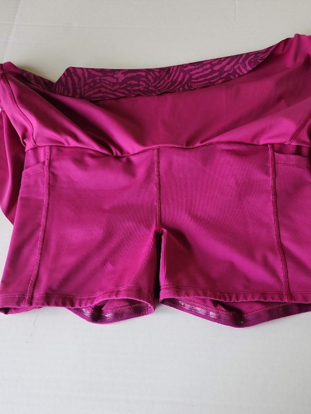 Athleta Ace Print Magnolia Purple Patterned Flared Tennis Pickleball Skirt Skort - Picture 5 of 9